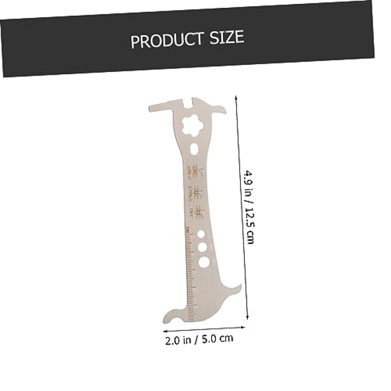 LAPYAPPE 체인 도구 자전거 자전거 액세서리 용 토크 렌치 자전거 검사 눈금자 자전거 액세서리 수리 검사 눈금자 측정기 표시기 측정 눈금자 304 스테인레스 스틸 금속 눈금자 휴대용