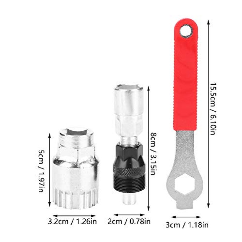 Ppllaaoo 자전거 크랭크 추출기 풀러, 자전거 크랭크 풀러, 하단 브래킷 리무버, 자전거 수리 도구 키트, 크랭크 추출기 하단 브래킷 리무버 자전거 자전거용 스틸 크랭크셋 수리 도구 세트