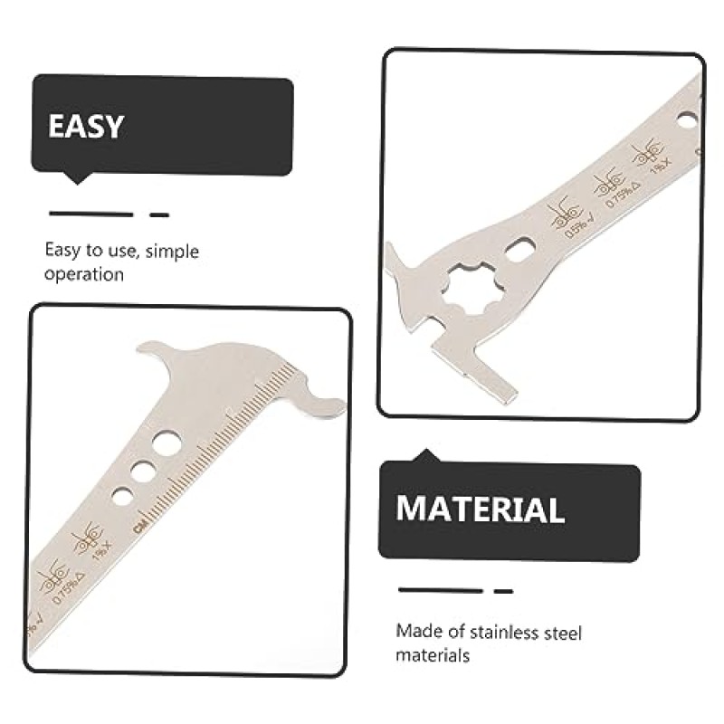 Kisangel 도구 체인 자전거 체인 자전거 체인 눈금자 자전거 액세서리 자전거 검사 눈금자 수리 검사 눈금자 표시기 측정기 측정 눈금자 304 스테인레스 스틸 체인 금속 눈금자