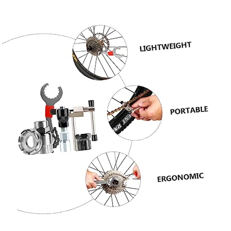 VANZACK 1 세트 6pcs 리무버 스플리터 키트의 수리 렌치 크랭크 도구 키트 차단기 자전거 샤프트 렌치 액세서리 스포크 프리휠 Re 센터 체인 추출기