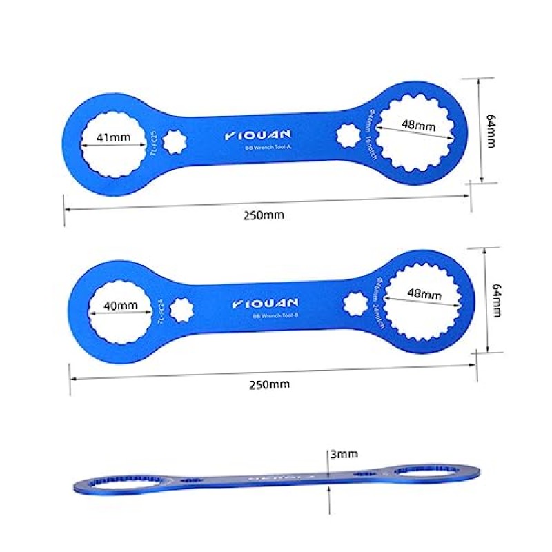 INOOMP 4개 자전거 렌치 자전거 크랭크셋 다기능 BB 렌치 기어 렌치 타이어 제거 도구 페달 렌치 타이어 장착 도구 크랭크셋 제거 도구 자전거 액세서리 더블 헤드