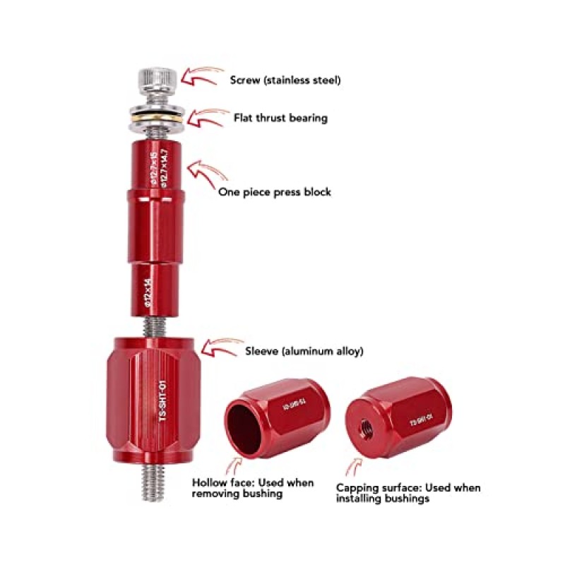 자전거 후면 충격 베어링 부싱 도구, 충격 DU 부싱 도구 역압 조정 디자인 알루미늄 합금 도로 자전거에 편리한 설치