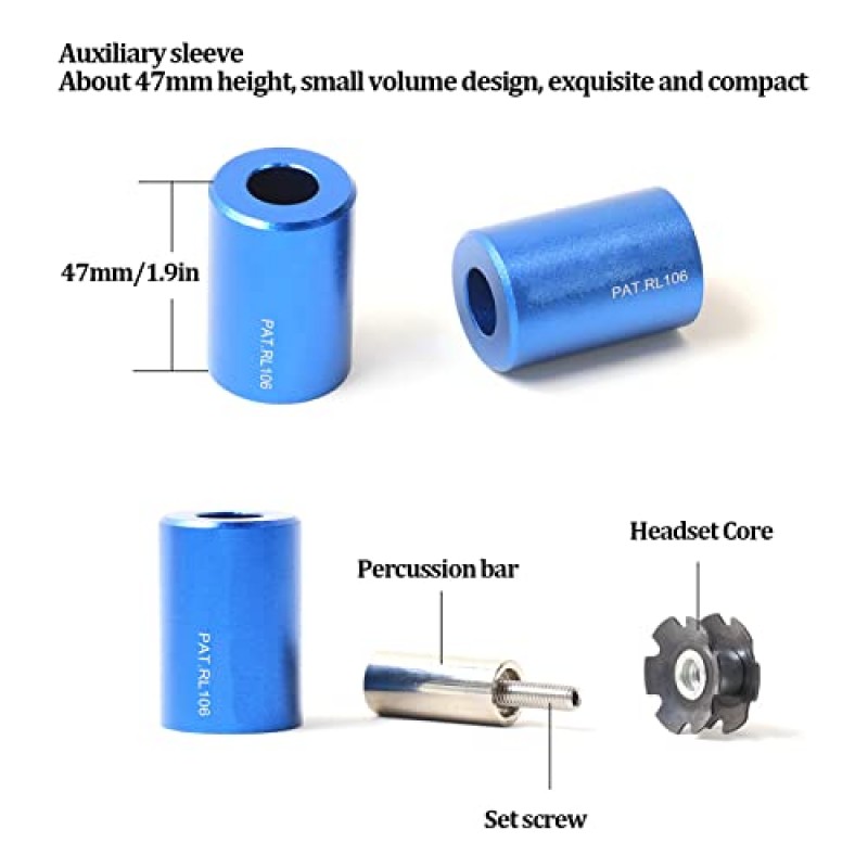 Beaxutcizh 자전거 스타 너트 설정 도구, 자전거 포크 설치 헤드셋 드라이버, 4Pcs 포크 스타 너트 세트, 장착 슬리브 설정 키트