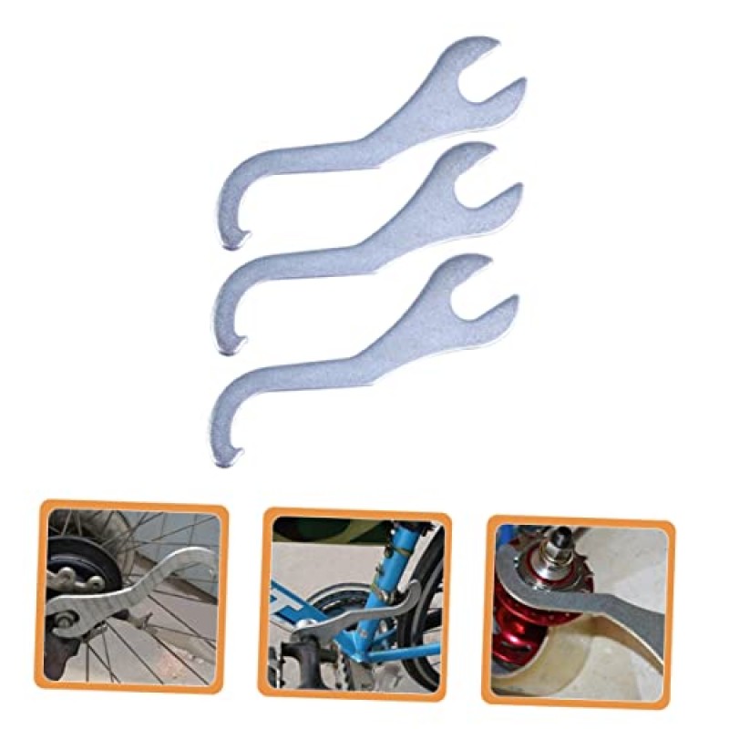 Angoily 3pcs 축 잠금 렌치 페달 렌치 스포크 토크 렌치 스포크 렌치 자전거 토크 렌치 하단 브래킷 제거 도구 프론트 포크 설치 도구 자전거 수리 도구 키트 자전거 스패너