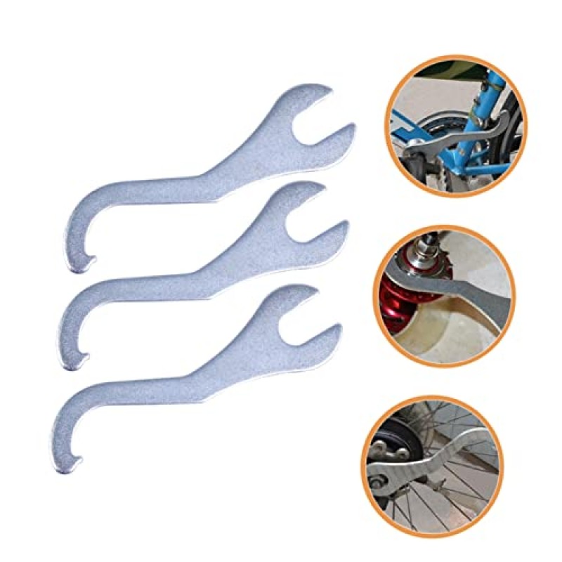 Angoily 3pcs 축 잠금 렌치 페달 렌치 스포크 토크 렌치 스포크 렌치 자전거 토크 렌치 하단 브래킷 제거 도구 프론트 포크 설치 도구 자전거 수리 도구 키트 자전거 스패너