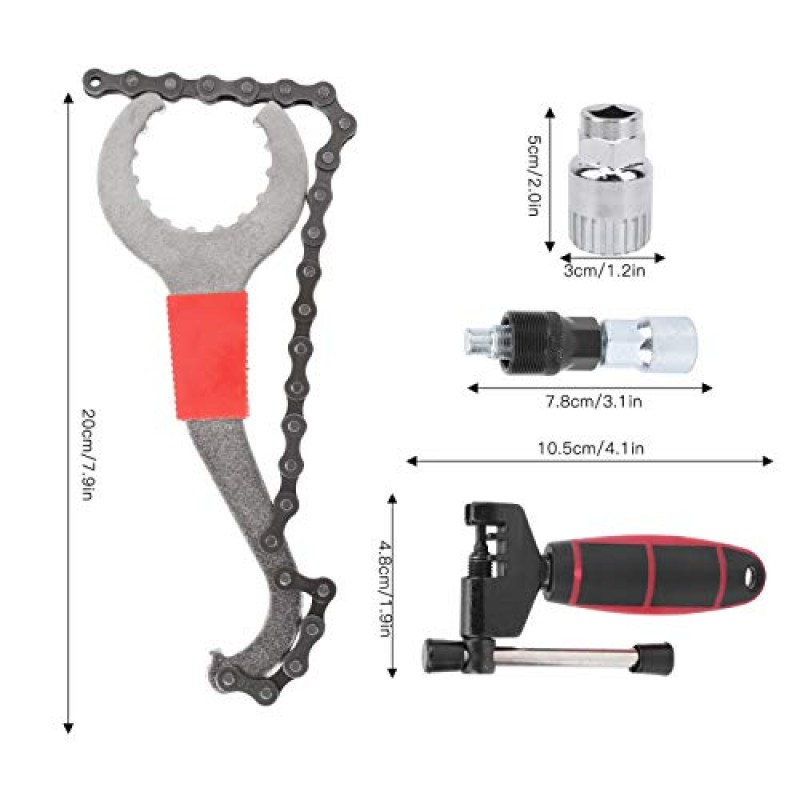 Vomeko 자전거 수리 도구 세트 - T02 체인 브레이커, 크랭크 풀러, 스포크 렌치, 자전거 유지 관리용 바텀 브래킷