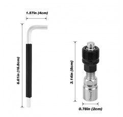 Oumers 크랭크 풀러 자전거 도구 세트, 15mm 자전거 페달 렌치가 있는 실용적인 자전거 수리 도구 크랭크 추출기 프리휠 리무버 사각 헤드가 있는 알렌 렌치