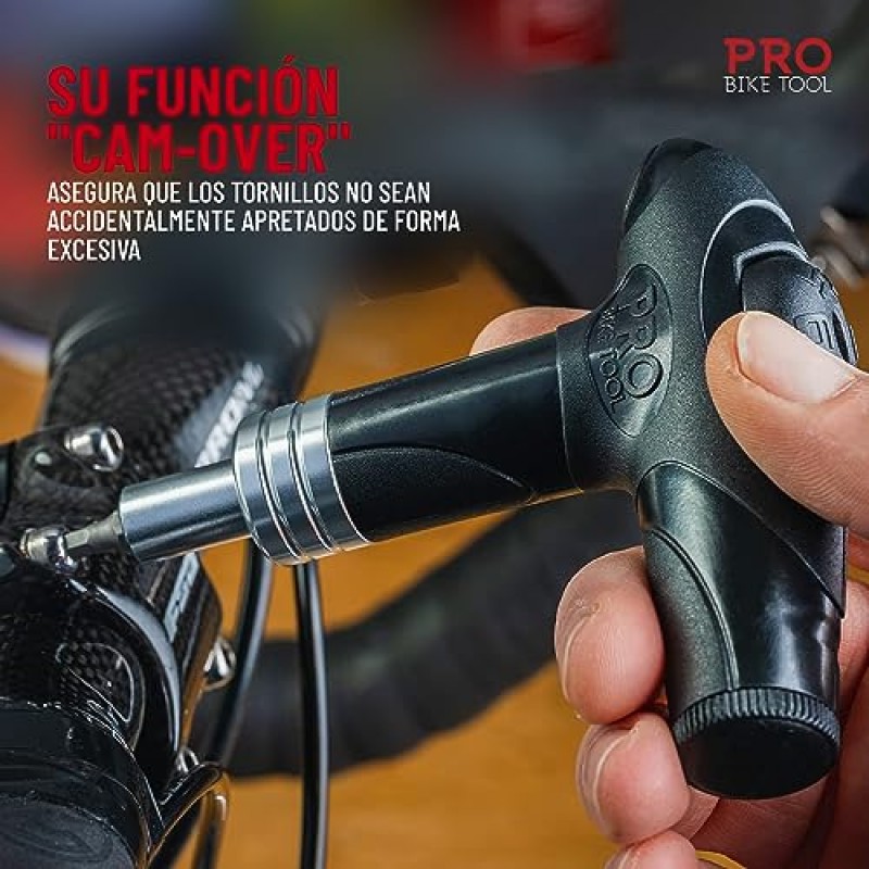 PRO BIKE TOOL 조정 가능한 토크 렌치 세트 - 4, 5, 6 NM - 가정용으로 적합한 고품질 자전거 멀티툴 쇼핑 - 3, 4, 5mm Allen, T25 공구 비트 포함 - 도로 및 산악 자전거용 유지 관리 키트