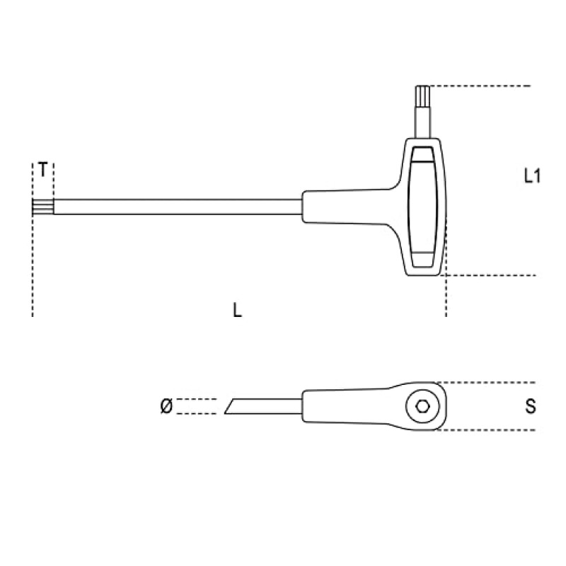 Beta - 96T 6 - 하이 토크 핸들 렌치 - 6mm 오프셋 육각형 키 렌치