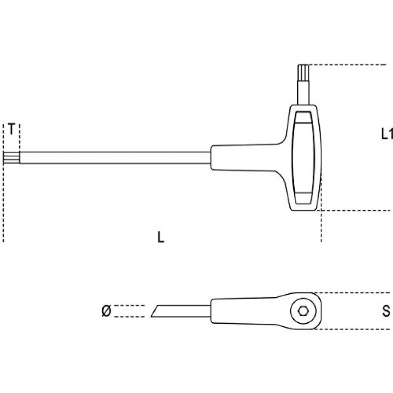 Beta - 96T 6 - 하이 토크 핸들 렌치 - 6mm 오프셋 육각형 키 렌치