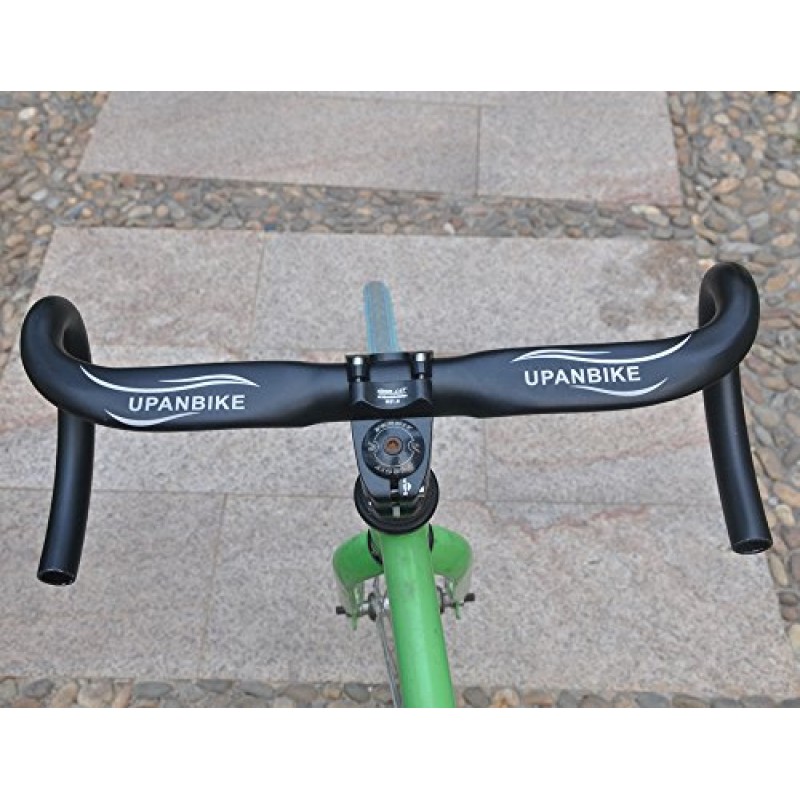 UPANBIKE 도로 자전거 핸들바 에어로 드롭 바 알루미늄 합금 31.8mm*420mm 뿔 구부러진 바