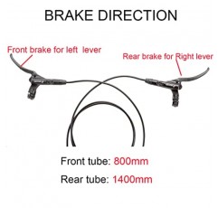 BUCKLOS Zoom MTB 4 피스톤 유압 디스크 브레이크 세트, 왼쪽 앞 800mm 오른쪽 뒤 1400mm 산악 자전거 유압 브레이크 캘리퍼 is/PM 어댑터가 포함된 알루미늄 합금 레버(Pre-Bled)