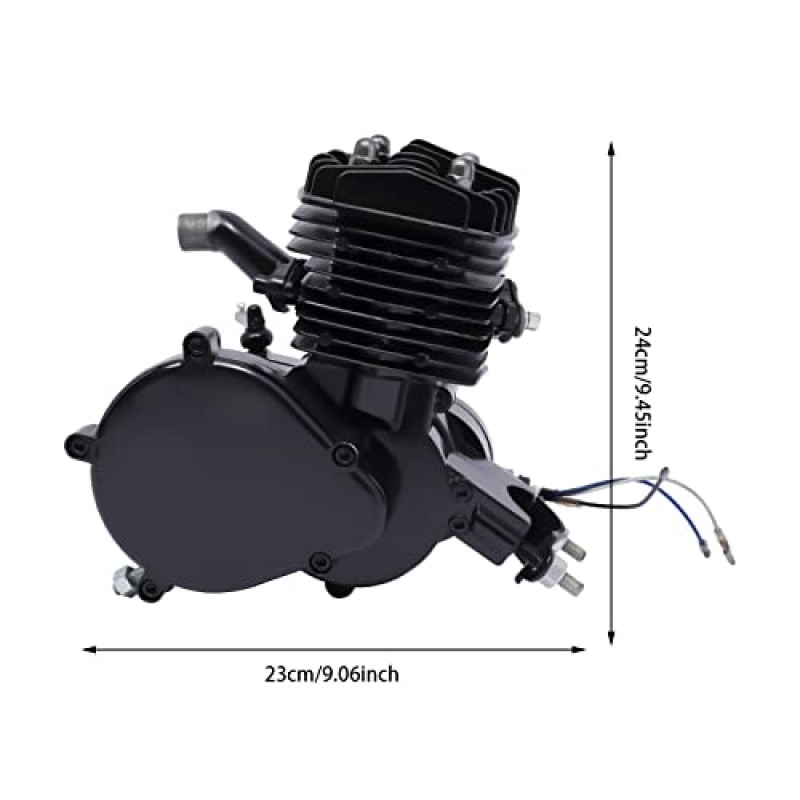 HUNGUOZHI 80cc 자전거 엔진 키트, 2행정 전동 자전거 키트 가솔린 모터 엔진 키트 세트(자전거, 순양함, 오토바이용 유선 디지털 컴퓨터 포함)