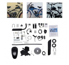 HUNGUOZHI 80cc 자전거 엔진 키트, 2행정 전동 자전거 키트 가솔린 모터 엔진 키트 세트(자전거, 순양함, 오토바이용 유선 디지털 컴퓨터 포함)