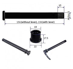 강철 퀵 릴리스 꼬치, 퀵 릴리스 꼬치 15x110 프론트 포크 MTB 도로 자전거용 스루 액슬 꼬치 잠금 너트가 있는 축을 통한 15 X 110 길이 156-158 Mm 퀵 릴리스(색상: Leve 없음)