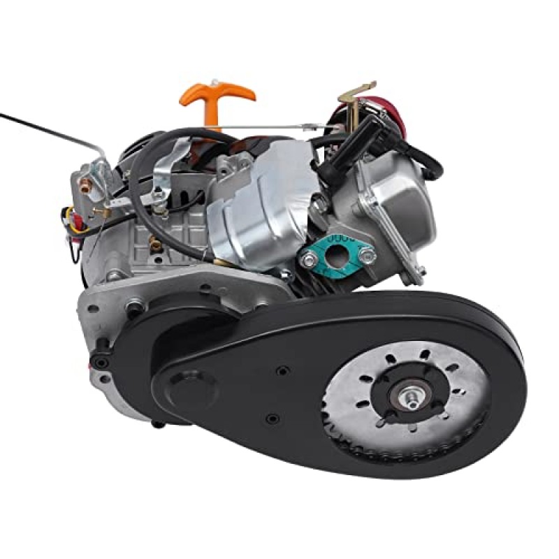 TdiriNar 100CC 4행정 자전거 엔진 키트, 3HP 3600rpm 강력한 가솔린 동력 모터 자전거 수정 DIY 엔진, OHV 공기 냉각 모터 전체 키트 반동 시작 및 연료 탱크가 있는 빠른 속도