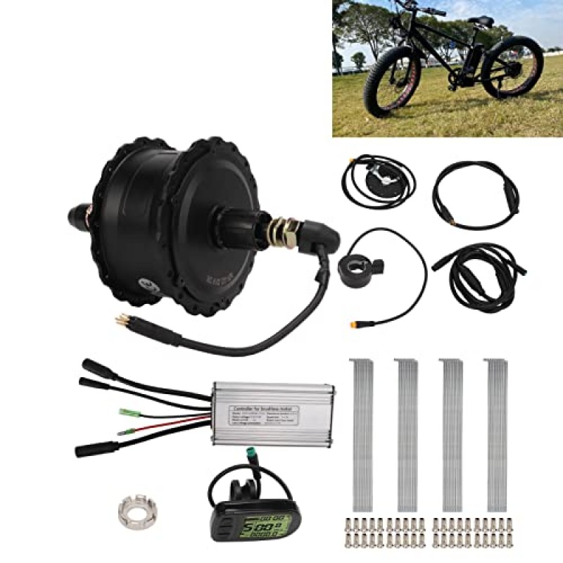 전기 자전거 허브 모터, 자전거용 소음 감소 교체 500w 방수 조인트 브러시리스 허브 모터(26인치)