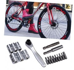 BESPORTBLE 2 세트 래칫 도구 자전거 수리 키트 래칫 드라이버 다목적 도구 전기 자전거 전기 도구 전자 자전거 액세서리 제품군 수리 키트 렌치 다기능 산악 자전거