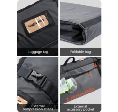 LannPin 스노우 보드 가방 스키 가방 패딩 보호 가방 자동차 여행용 경량 보드 가방 최대 2 개의 보드 부츠 및 겉옷 키트에 적합