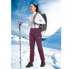 TACVASEN 여성용 하이킹 스노우 팬츠 통기성 스키 바지 양털 안감 바지 방수 속건성 소프트 쉘