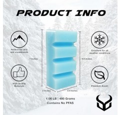 데몬 하이퍼 스키 및 스노보드 왁스 - 모든 온도의 눈에 적합한 범용 혼합물 - 1.06 LB/ 480 gm 블록 - 미국산 - PFAS 없음