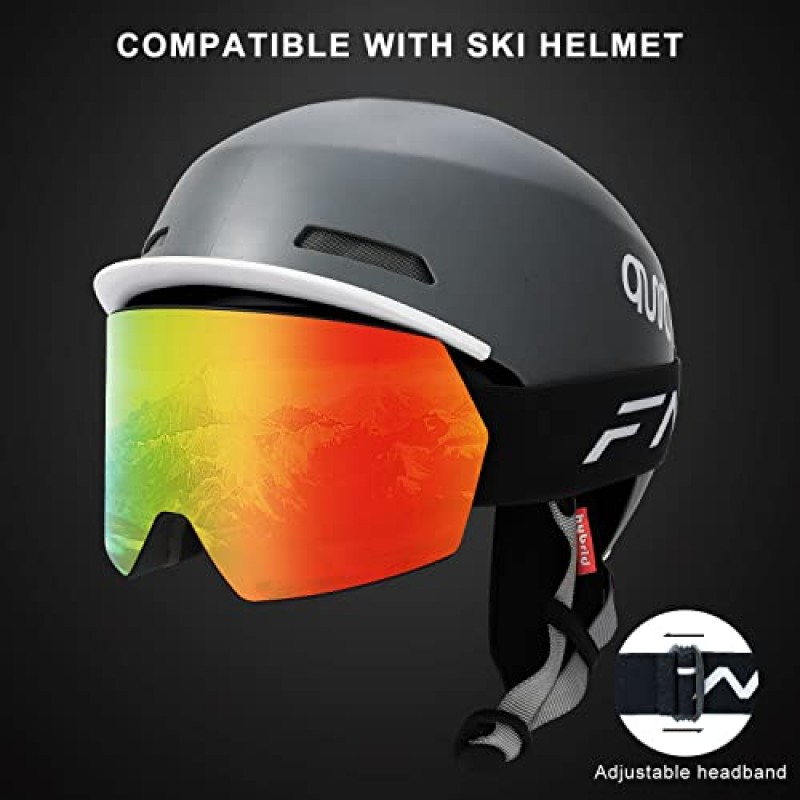 남성 여성 및 청소년을 위한 FMY 스키 고글 - 성인을 위한 안개 방지 UV400 보호 스노우보드 스노우 스키 고글