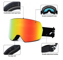 남성 여성 및 청소년을 위한 FMY 스키 고글 - 성인을 위한 안개 방지 UV400 보호 스노우보드 스노우 스키 고글