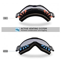 EYEGUARD 스키 고글 남성 여성 청소년, 실린더 렌즈 김서림 방지 OTG 스노우보드 스노우 고글