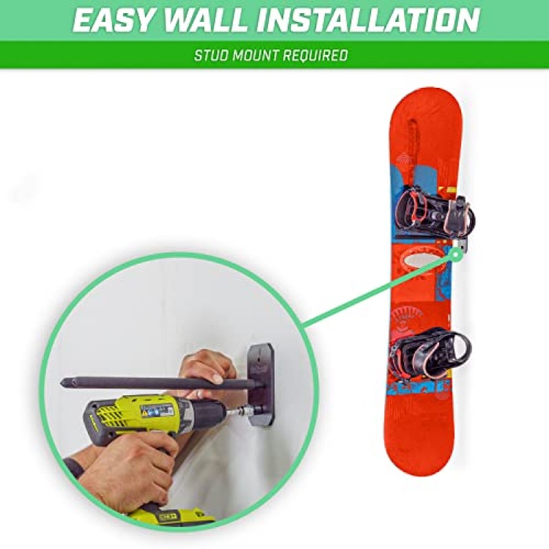 GoSports 벽걸이형 스키 및 스노보드 보관 랙 - 스키 크기 2개 또는 8개