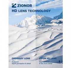 ZIONOR 스키 고글, Z1 Zipon HD 렌즈 스노우 스노우보드 고글 남성 여성 성인용