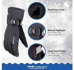 WindRider 견고한 방수 겨울 장갑 | 터치스크린 호환 | Cordura 쉘, Thinsulate 단열재 | 얼음낚시, 스키, 썰매, 스노보드 | 여성 또는 남성용