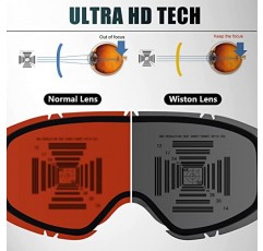 WISTON 스키 고글 - 남성, 여성, 청소년용 OTG 눈/스노보드 고글 - 100% 자외선 차단 W1