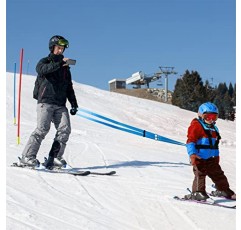 어린이를 위한 스키 및 스노보드 하니스, 남아 및 여아 유아용 스노우보드 초보자를 위한 어린이 클라이밍 하니스 스키 하니스 조끼 및 끈(블루)