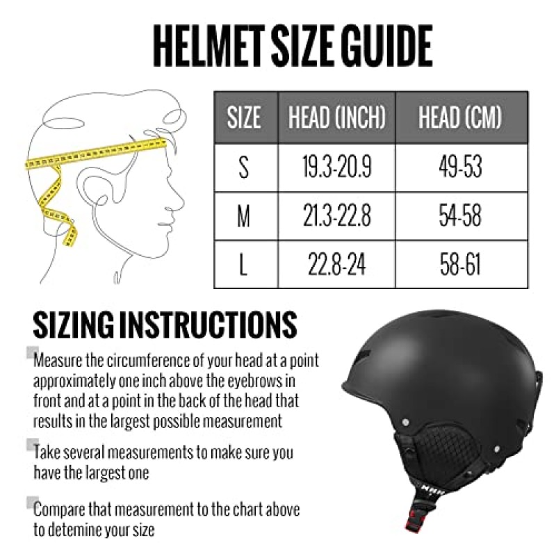 NHH 컨버터블 스키 스노보드 헬멧 - 스케이트보드 및 자전거 헬멧, 겨울 봄 여름 및 가을 어린이 청소년 및 성인 스포츠를 위한 라이너 2세트