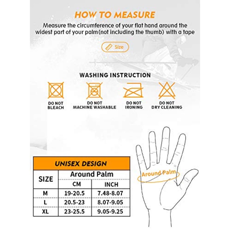 TRENDOUX 겨울 장갑 남성 여성-3M Thinsulate 따뜻한 열 방풍 스키 추운 날씨 운전 러닝 장갑