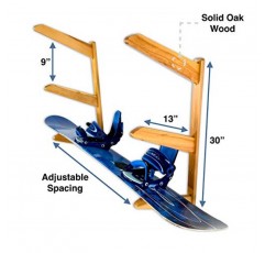 StoreYourBoard 목재 스노우보드 벽걸이, 실내 보관, 천연 원목(보드 3개)