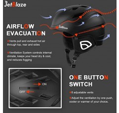 JetBlaze 스키 헬멧, 스노우 스포츠 헬멧, 남성 여성 청소년을 위한 스노보드 헬멧