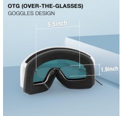 DBIO 스키 고글 - OTG 자외선 차단 안개 방지 눈/스노우보드 고글 남성 여성 성인 청소년