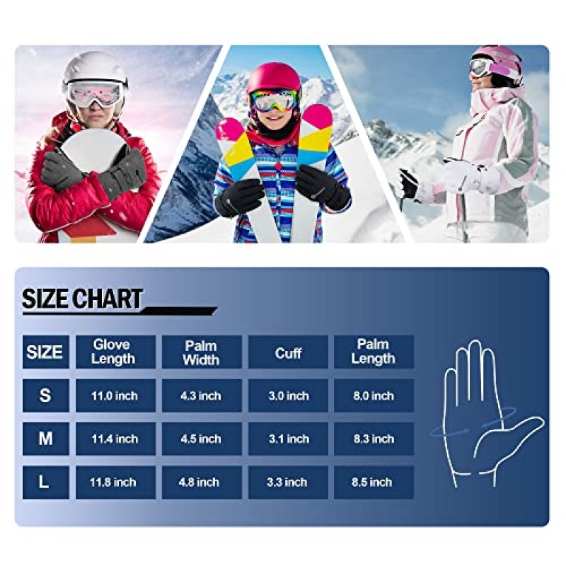 ANDORRA 여성용 방수 터치스크린 스키 장갑