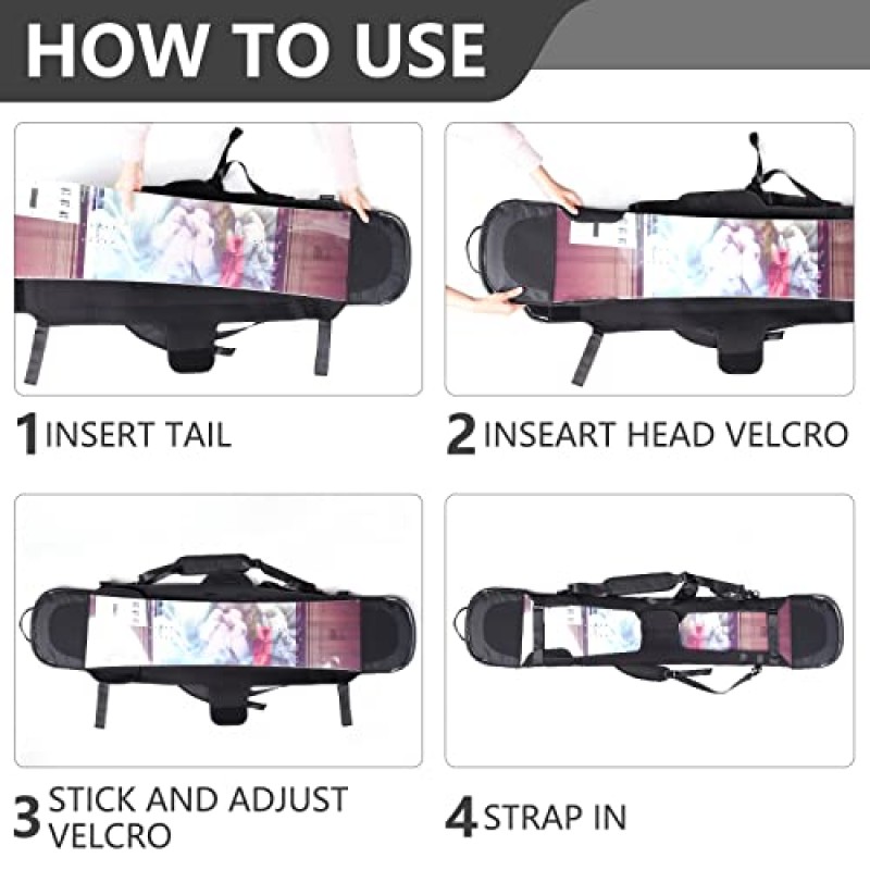 YR 조정 가능한 스노우보드 슬리브 커버 케이스(어깨 끈 포함), 스노우보드 보호용 소프트 커버 슬리브(바인딩 오픈 포함), 여행용 스노우보드 가방, 가방 1개는 140~160개의 스노우보드에 적합