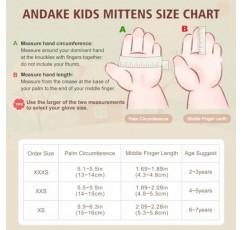 Andake 어린이 스키 장갑 장갑 방수 및 통기성 겨울 따뜻한 눈 장갑 2-7세 유아용 소녀 및 소년
