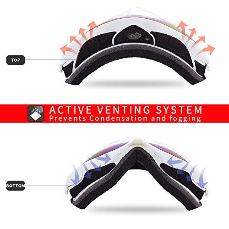 EYEGUARD 스키 고글 남성용 여성용 청소년 구형 렌즈 OTG 안개 방지 UV400 스노우 보드 스노우 고글