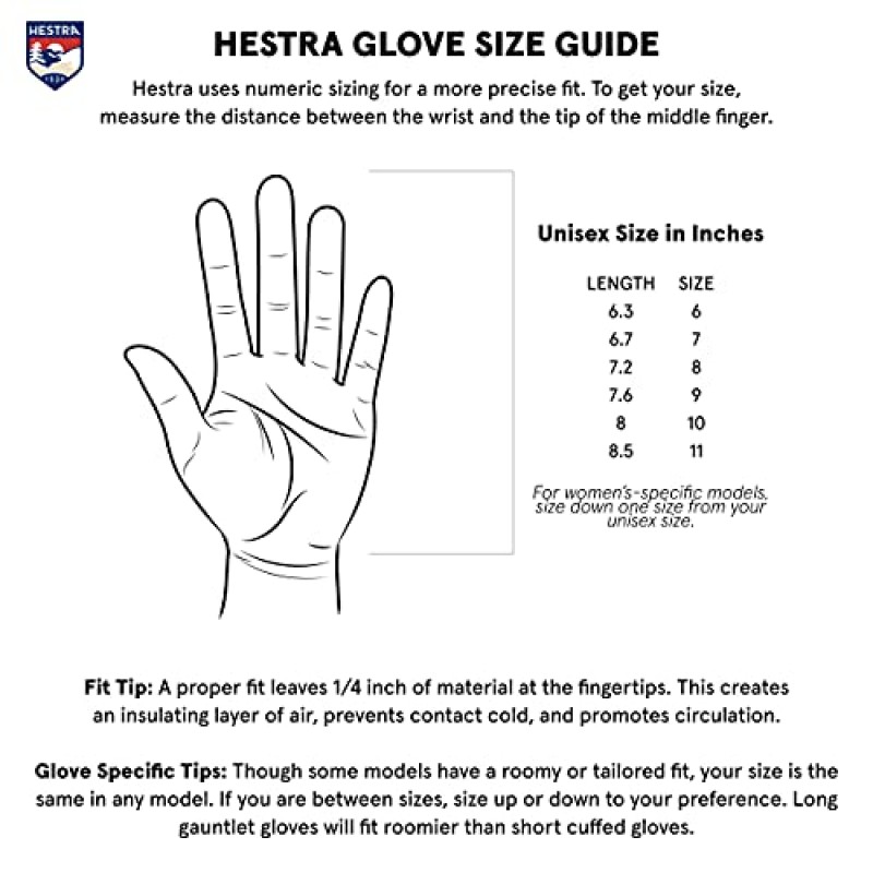 Hestra Heli 스키 여성용 장갑 - 스키, 스노보드 및 등산용 클래식 가죽 스노우 벙어리 장갑(여성용)