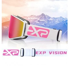 EXP VISION 스키/스노보드 고글 친자 스노우 고글 오버 안경 남성용, 여성용 청소년 키즈