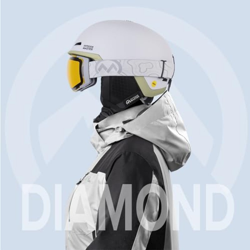 OutdoorMaster Diamond MIPS 스키 헬멧 - 남성 여성 및 청소년을 위한 스노우 스포츠 헬멧 스노우보드 헬멧