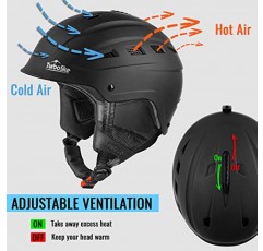 TurboSke 스키 헬멧, 스노우보드 헬멧, 스노우 스포츠 헬멧, 남성 여성 및 청소년용 오디오 호환 가능