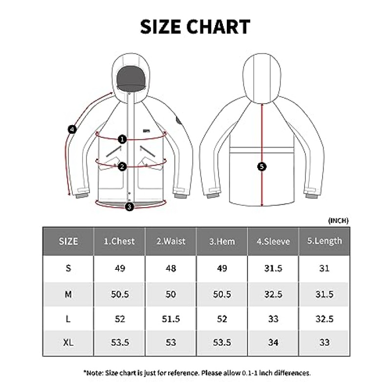 Actleis 남성용 방수 스노우보드 재킷 겨울 따뜻한 방풍 스키 스노우 코트(후드 포함)