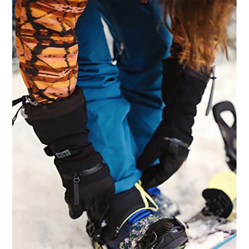 FRDM 클러치 스노우 장갑 방수 방풍 가죽 컨버터블 스노우 스포츠 스키 스노우보드 스노모빌, 남성용 및 여성용