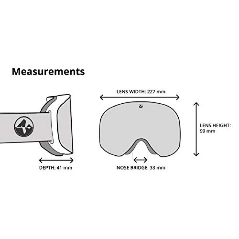 NAKED Optics® 남녀공용 스키 고글 TROOP EVO, 미러 렌즈 및 자기 변경 시스템이 있는 스노우보드 고글