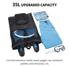 PACEARM Packable 수영 가방, 통기성 메쉬 수영 배낭, 수영 장비 스노클링 장비용 경량 수영 메쉬 가방